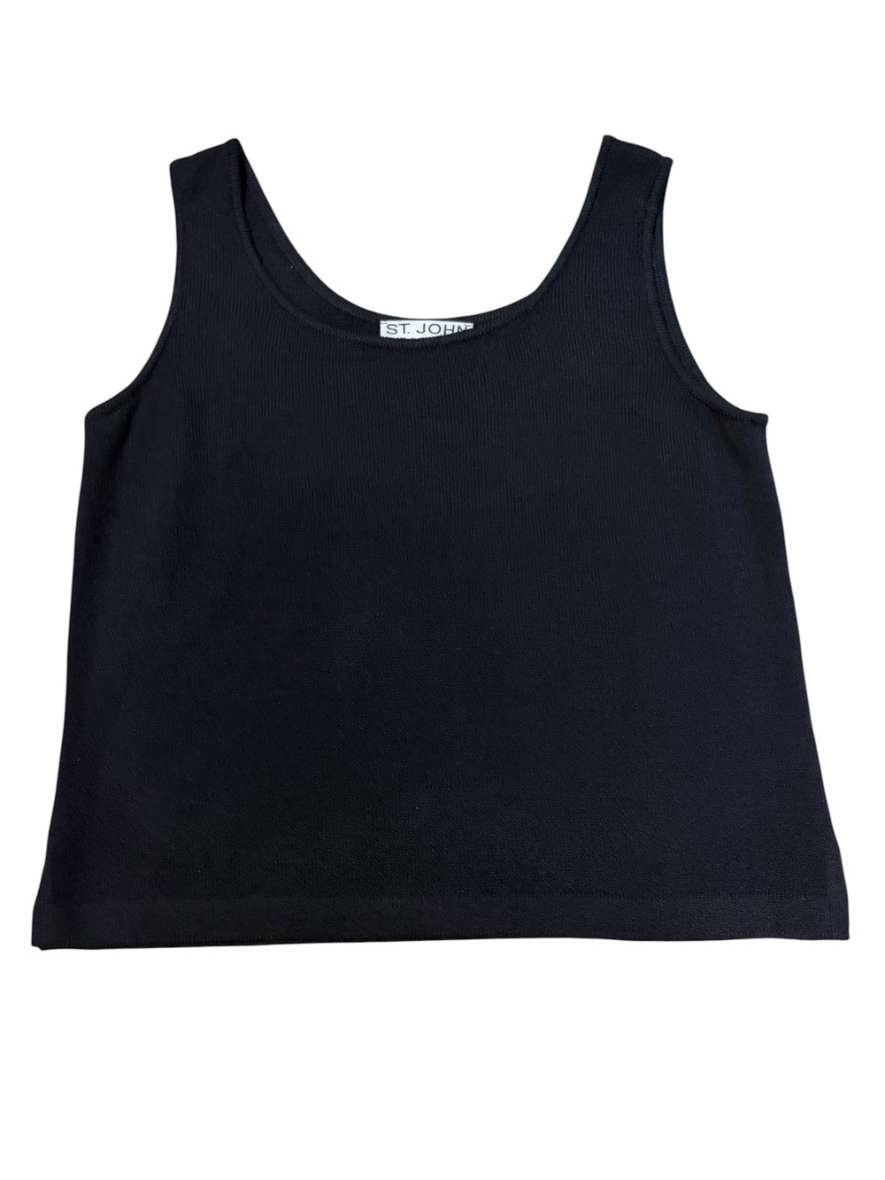 St. John Basics Scoop Neck Dressy Tank Top Womens Medium Black USA Made